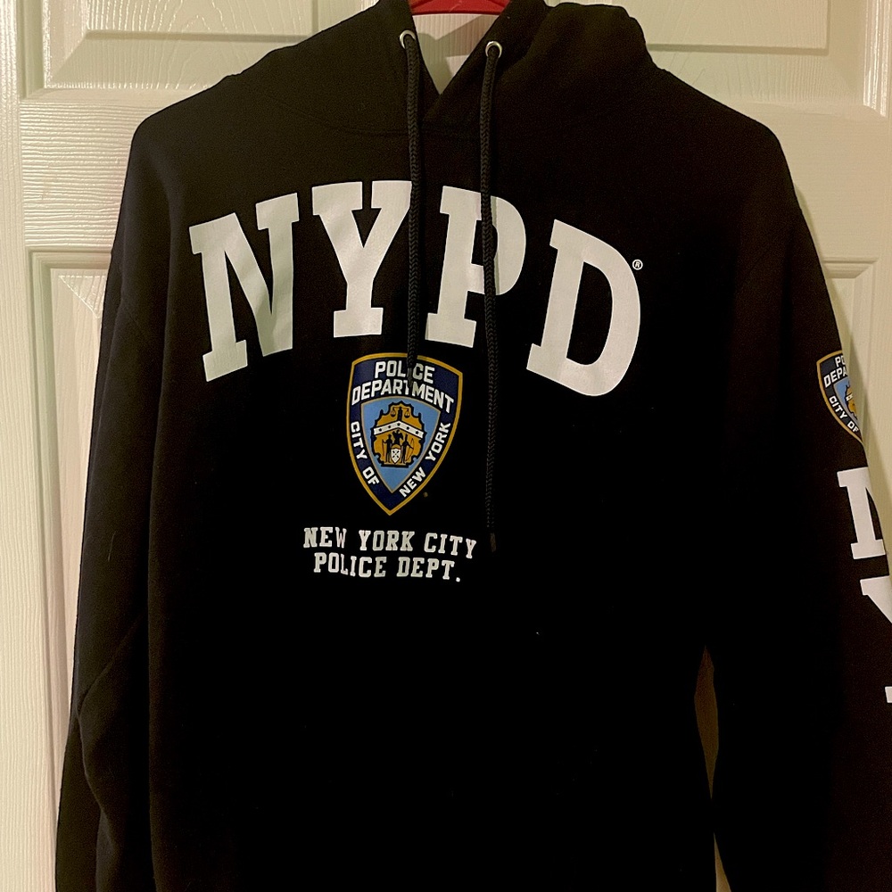 NYPD Navy Blue & White Unisex Medium Hoodie